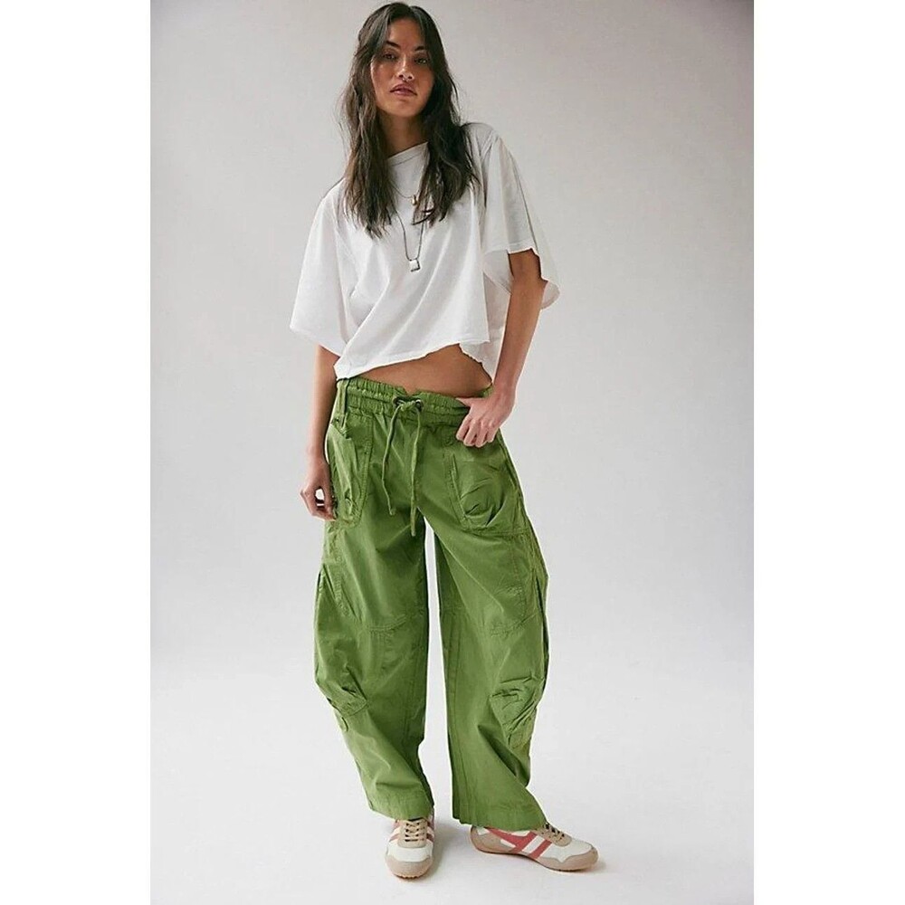 Free People We The Free Onset Pull-On Cargo Pants Calla Green Medium NEW